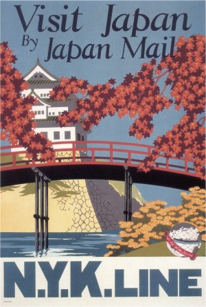 Visit Japan by Japan Mail vintage poster